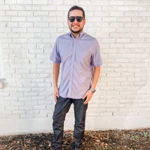 Nordstrom Men’s Shop Short Sleeve Purple Button